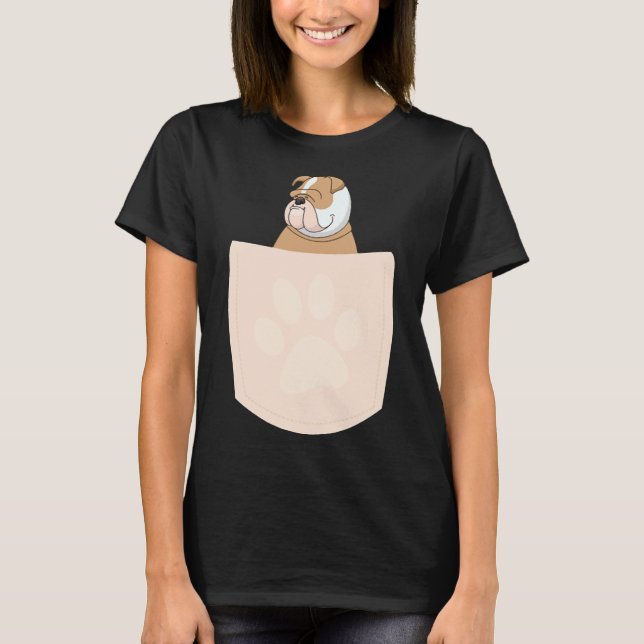 Cute Pug in Pocket Essential T-Shirt 939 (Front)