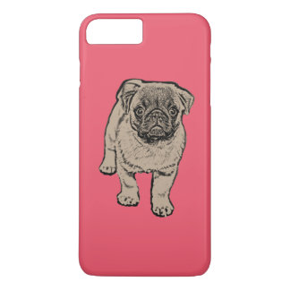 Cute Pug iPhone 7 Plus Case - Red