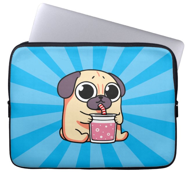 Cute Pug Laptop Sleeve (Front)