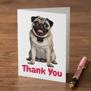 Cute Pug Lover Dog Mum Dad Thank You Card