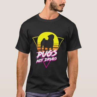 Cute Pug Lovers Pugs Not Drugs Classic 1026 T-Shirt