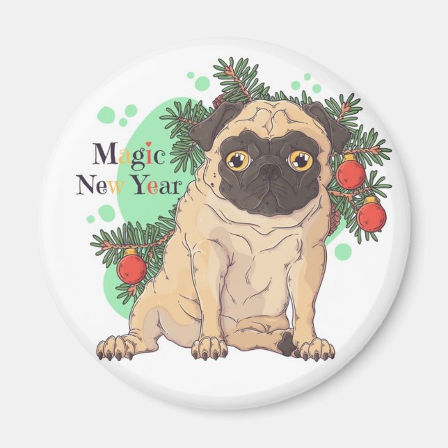Cute Pug Magnet (Front)
