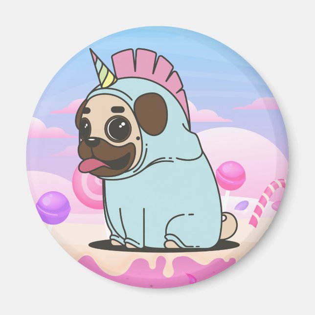 Cute Pug Magnet (Front)