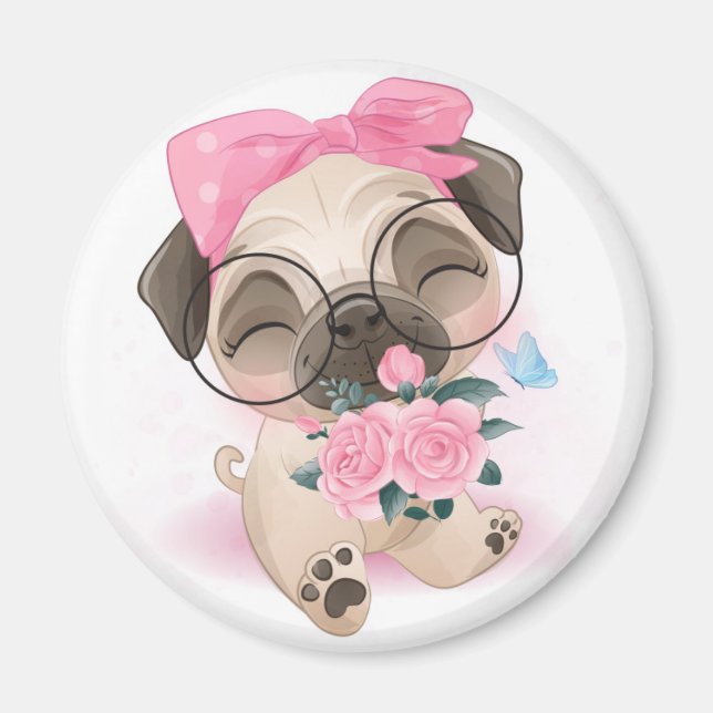 Cute Pug Magnet (Front)