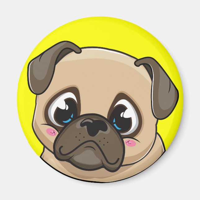 Cute Pug Magnet (Front)