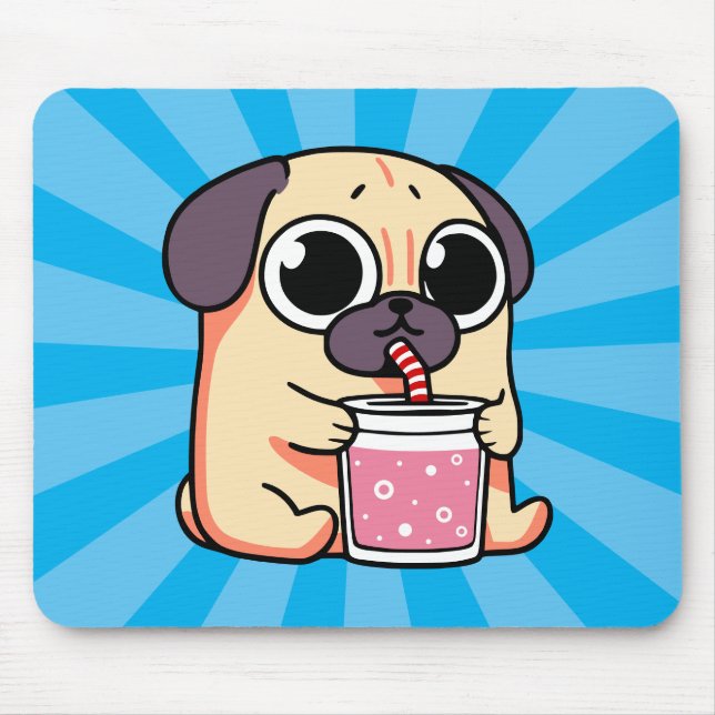 Cute Pug Mouse Pad (Front)