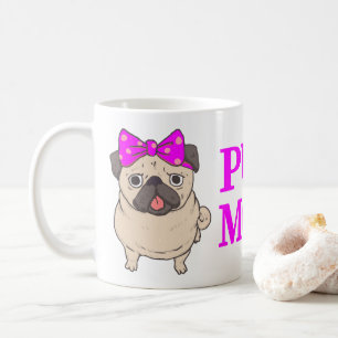 Cute Pug Mum Cartoon Puppy Dog Pugs Coffee Mug