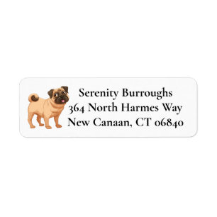 Cute Pug Mum Puppy Dog Dad Fur Mama Pugs Return Address Label