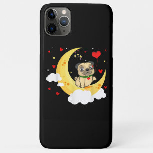 Cute Pug On The Moon Valentine's Day Beauty iPhone 11 Pro Max Case