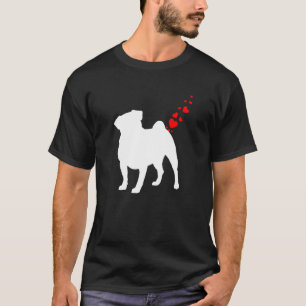 Cute Pug Owner Valentine's Day Heart Dog Farts Gif T-Shirt