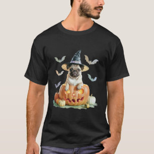 Cute Pug Pumpkin Halloween Pug Thanksgiving Dog Me T-Shirt