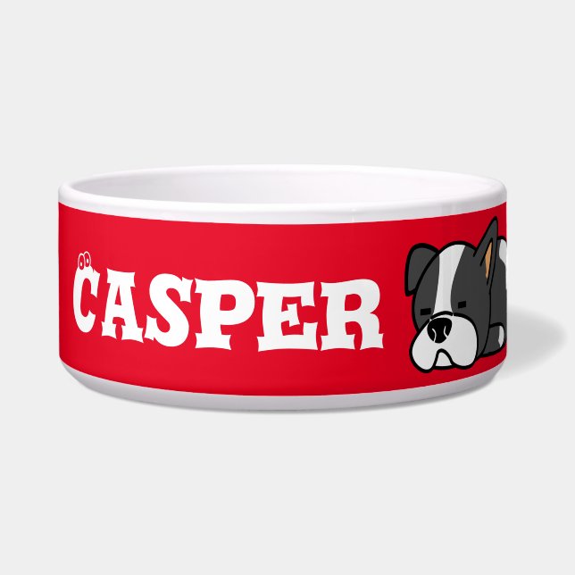 Cute Pug Puppy Dog Ceramic Pet Bowl (Front)