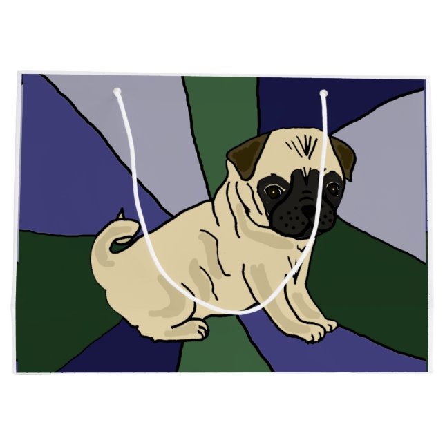 Cute Pug Puppy Dog Gift Bag (Back)