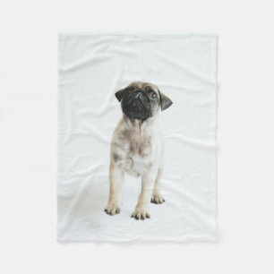 Cute Pug Puppy Fleece Blanket