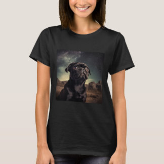 Cute Pug Puppy in Space Inspirational T-Shirt