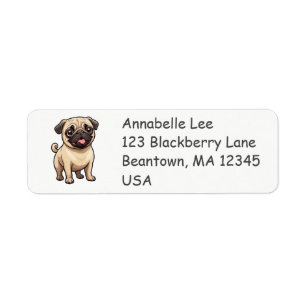 Cute Pug Return Address Label
