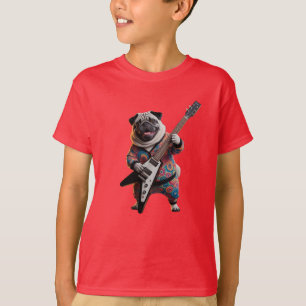 Cute Pug Rock Star Kids' T-Shirt