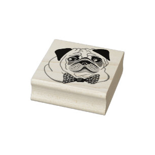 Cute Pug Rubber Stamp