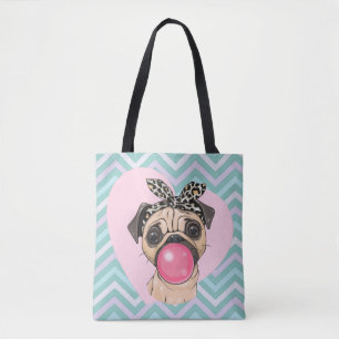 Cute Pug Tote Bag