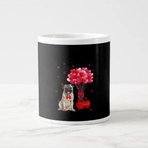 Cute Pug Valentines Day Heart Dog Lover Large Coffee Mug
