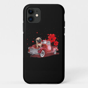Cute Pug Valentine's Day Heart Truck iPhone 11 Case