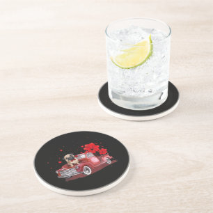 Cute Pug Valentine's Day Heart Truck Coaster