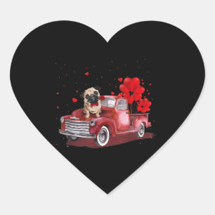 Cute Pug Valentines Heart Love Sticker