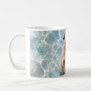 Cute Pug Watercolor Portrait Coffee Mug