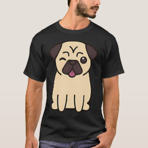 Cute Pug Winking Front T-Shirt