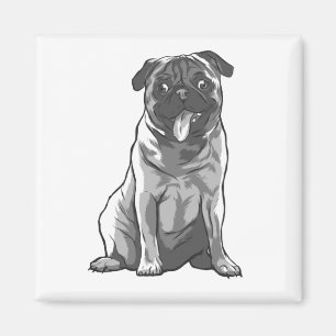 Cute Pug with Good Mood Magnet