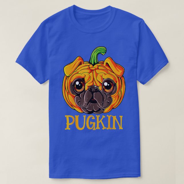 Cute Pugkin Pug Pumpkint Halloween  T-Shirt (Design Front)