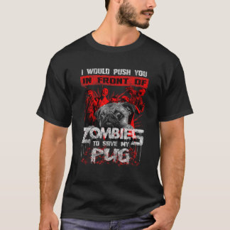 Cute Pugs Halloween  Funny Pug Zombie Gif  T-Shirt