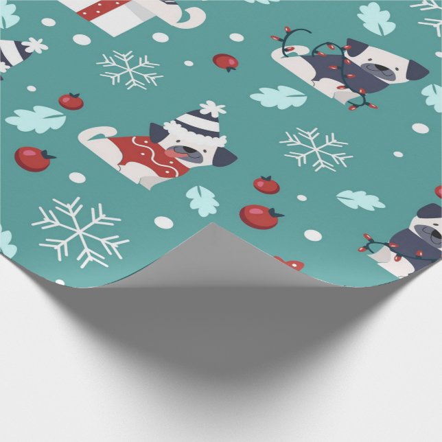 Cute Pugs  wrapping paper (Corner)