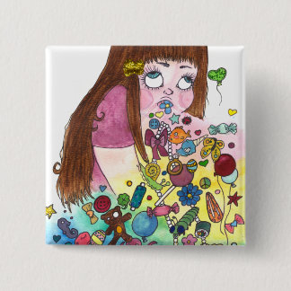 Cute Puke 15 Cm Square Badge