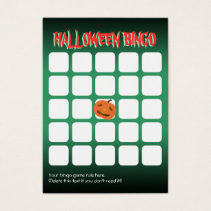 Cute Pumpkin 5x5 Scary Halloween Party Bingo Card