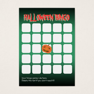 Cute Pumpkin 5x5 Scary Halloween Party Bingo Card