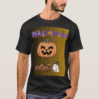 Cute Pumpkin and Friendly Ghost Halloween T-Shirt