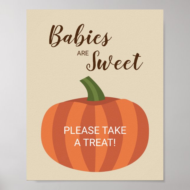 Cute Pumpkin Babies Are Sweet Fall Baby Shower Poster (Front)