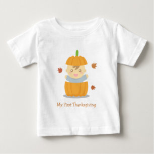 Cute Pumpkin Baby First Thanksgiving T-Shirt