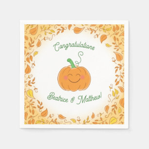 Cute Pumpkin Baby Shower Napkin