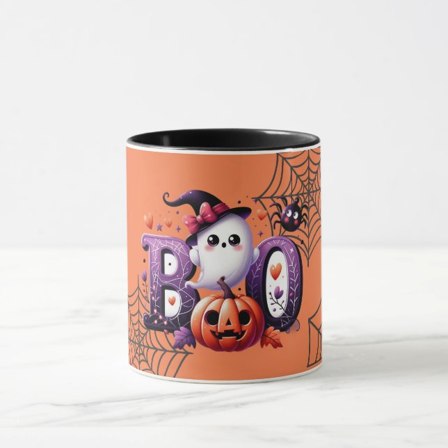 Cute Pumpkin Boo Halloween Mug (Center)
