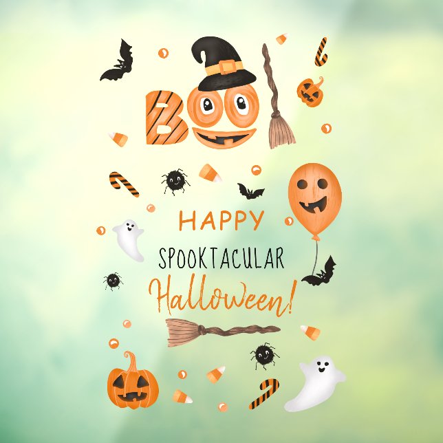 Cute pumpkin Boo illustration Happy Halloween (Sheet 3)