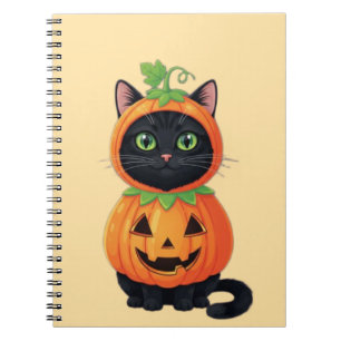 Cute Pumpkin Cat Costume Notebook
