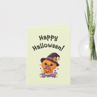 Cute Pumpkin Character 🎃🧡 Card