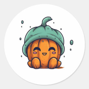 Cute pumpkin classic round sticker