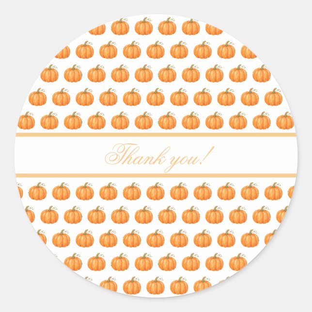 Cute Pumpkin Classic Round Sticker (Front)
