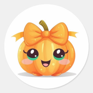 Cute pumpkin classic round sticker