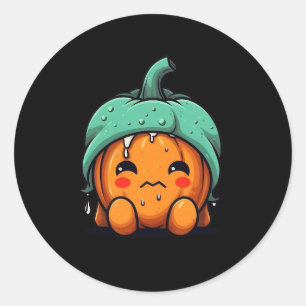 Cute pumpkin classic round sticker
