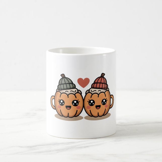 Cute Pumpkin Couple Mug – Cozy Fall  Cup Gift (Center)