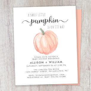Cute Pumpkin Couples Baby Shower Invitation